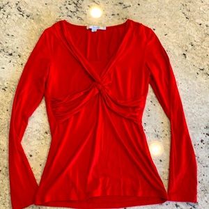 Boden Red Twist Front Top Size 2